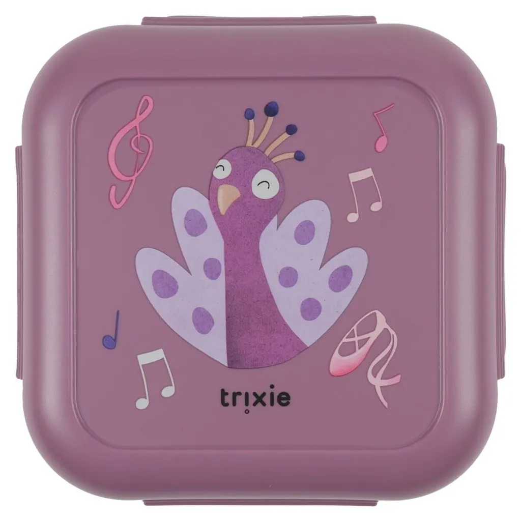 Boîte à goûter Trixie anti-écrasement Mme Peacock - Clips de sécurité