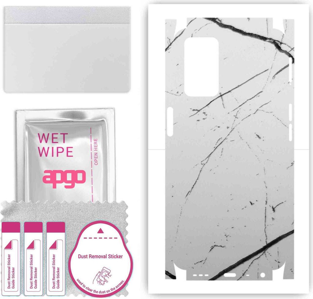 apgo Rückseite + Seiten Schutzfolie, Skin, kompatibel mit Oppo A55, Hinten Displayschutzfolie aus Vinylfolie, kratzfest, einfache Montage - Weiße...