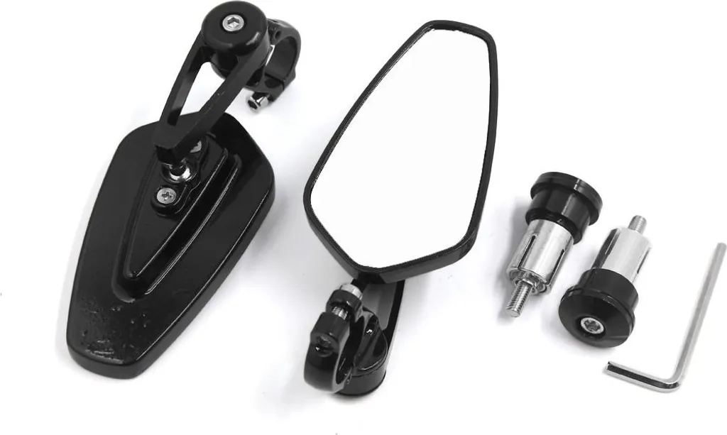 Rétroviseurs de Guidon Réglables 22mm Noirs pour Quad et Moto Sportive