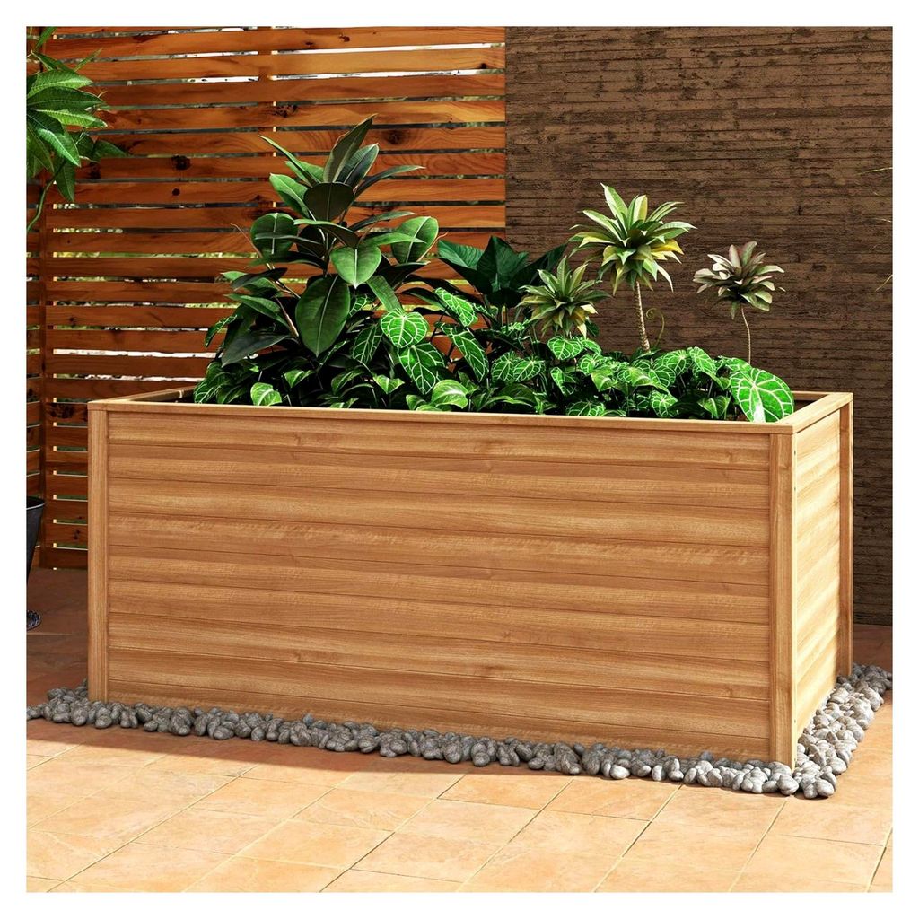 Hochbeet aus Holz, 168x88x80cm, Pflanzkasten für Garten, 1200L Pflanzbeet für Balkon und Terrasse