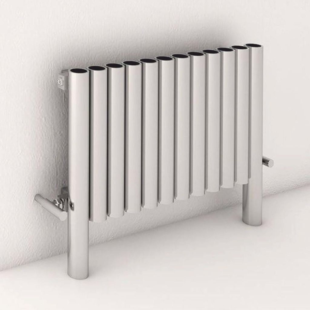Casa Padrino Luxus Edelstahl Wandheizung Silber 77,5 cm - Luxus Wandheizkörper