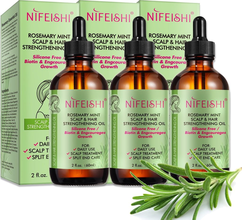 Rosmarinöl Ätherisches Öl Haarpflege Hautpflege Augenbrauen Wimpern Bio Vegan 3x 60ml