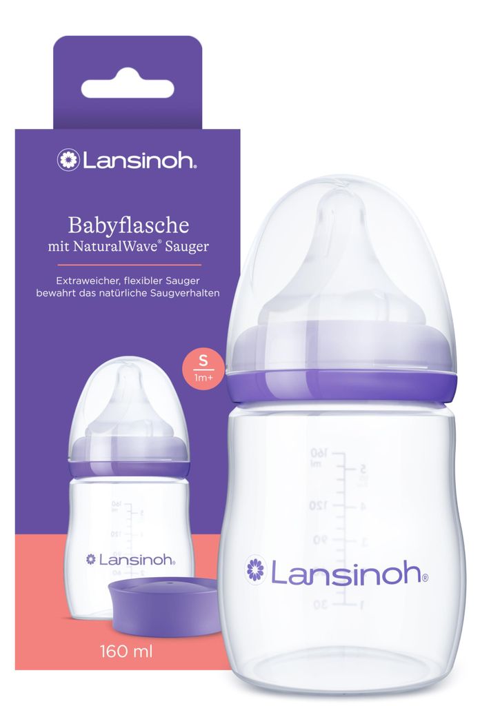 Lansinoh Babyflasche mit NaturalWave Sauger S, 160 ml Produktbild 