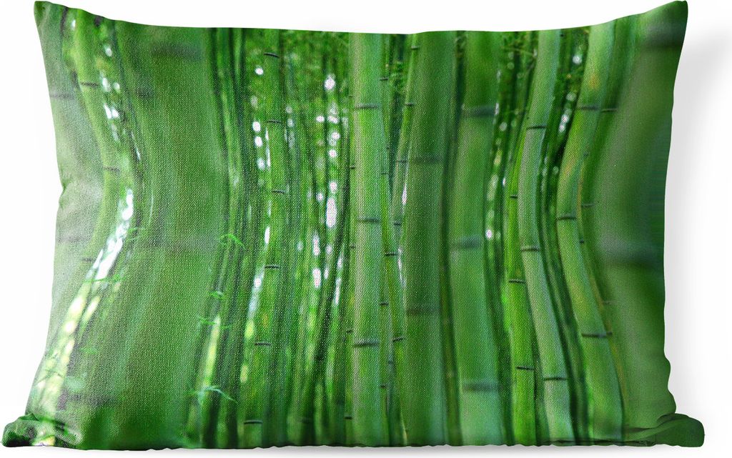 MuchoWow Outdoor Kissen - Arashiyama-Bambuswald aus der Nähe - 50x30 cm - Wetterfest - Lounge Kissen - Sofa kissen - Wohnzimmer Dekoration