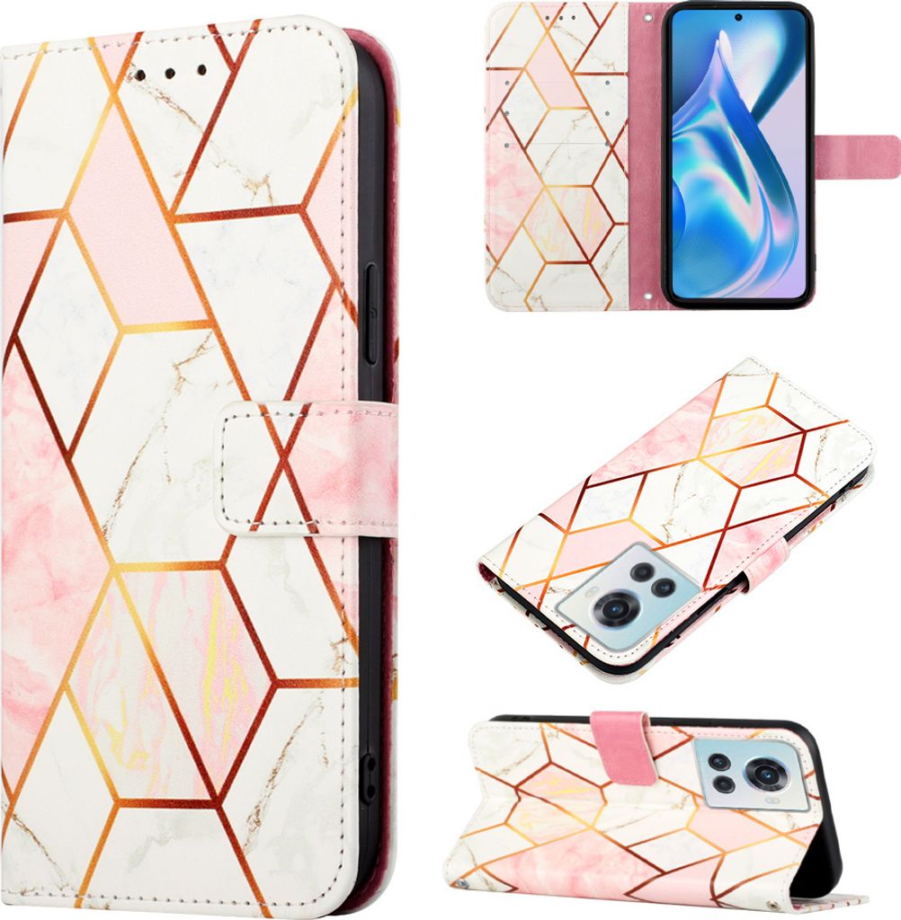 OnePlus Ace Hülle, Marmor Motiv Kunstleder Tasche Wallet Produktbild 