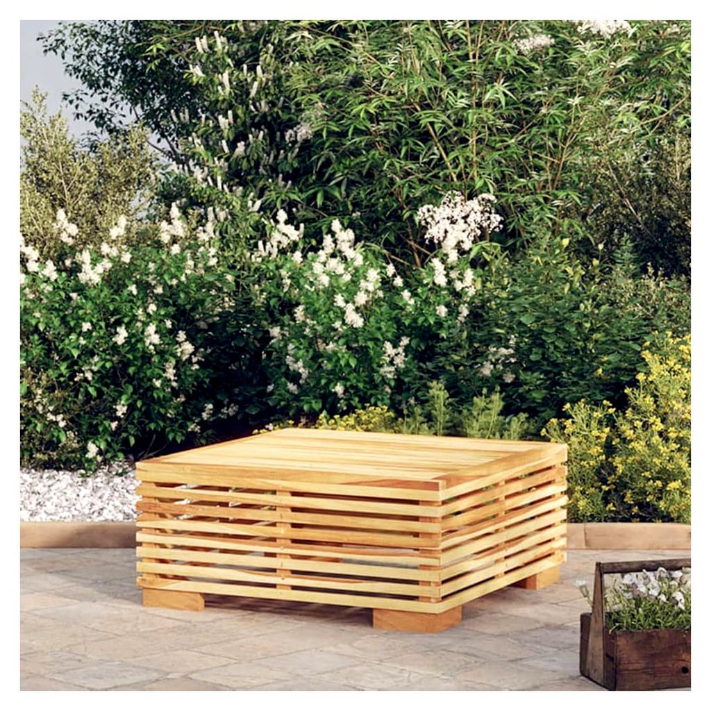 Garten-Couchtisch, 69,5 x 69,5 x 31 cm, Massivholz, Teakholz