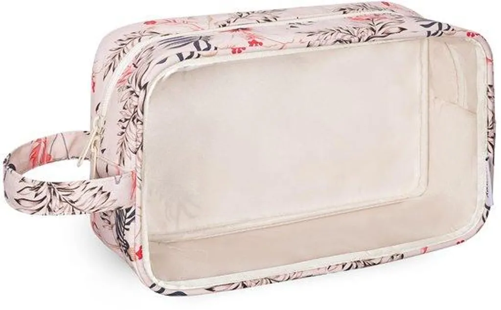 Sac de voyage beige étanche et transparent avec finitions renforcées