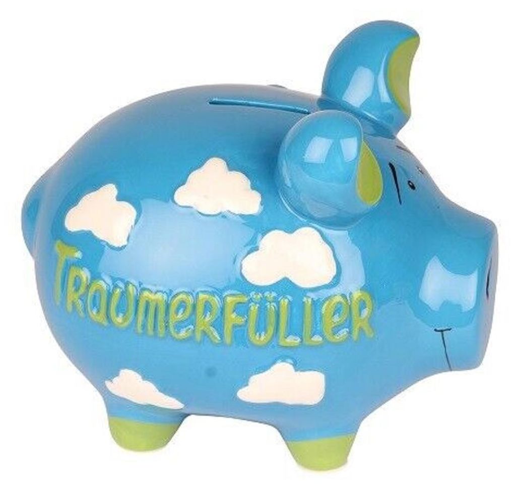 KCG Sparschwein "Traumerfüller" Keramik, Blau/Grün (B/H/T) Produktbild 