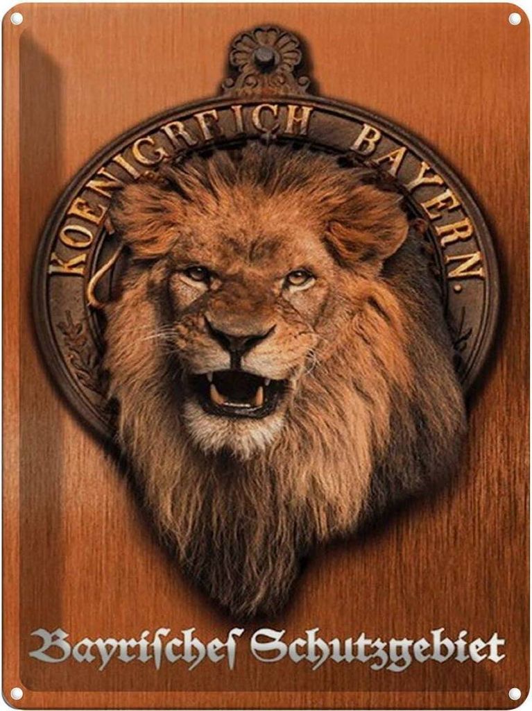 vianmo Blechschild 40x30 cm Königreich Bayern Löwe