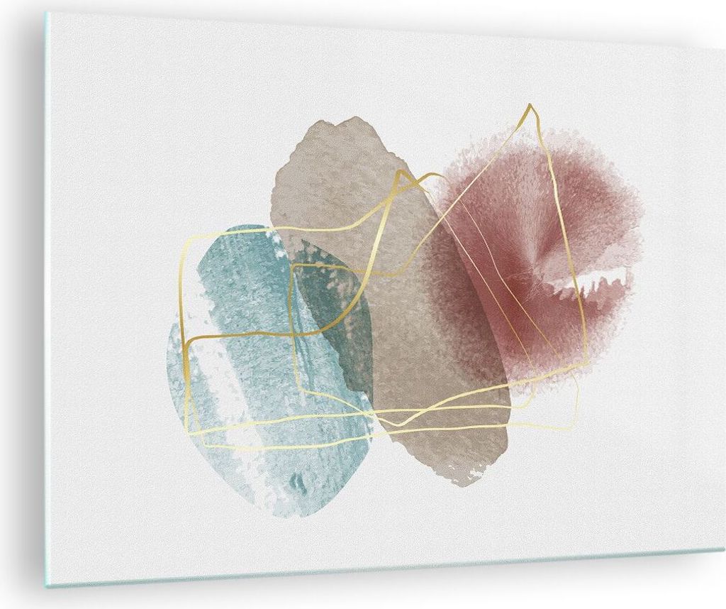 Bilder auf glas - Einteilig - Form Figur Abstraktion - 70x50cm - Glasbilder - Wandbilder - Bilder - zum Aufhängen bereit - Wanddekoration aus Glas...