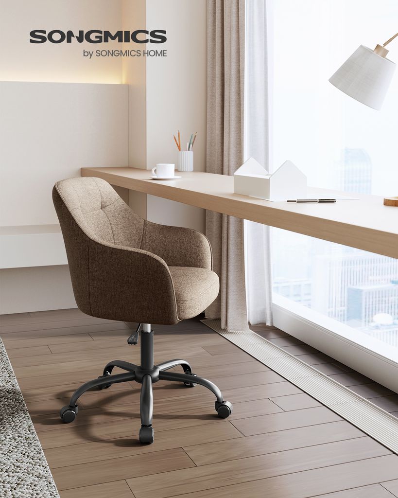 SONGMICS Schreibtischstuhl, höhenverstellbar, Braun Produktbild 