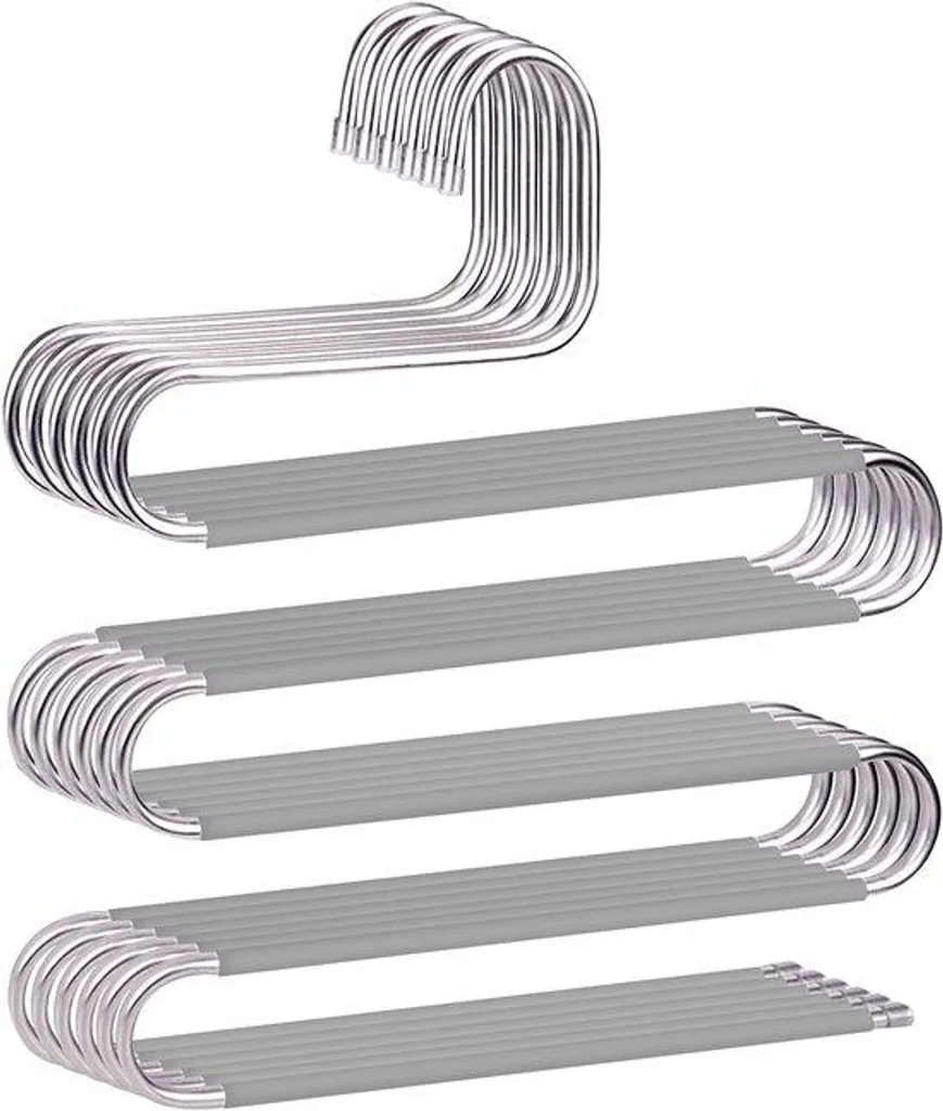 Cintre à pantalon pour dressing organisé lot de 6 supports gris inox