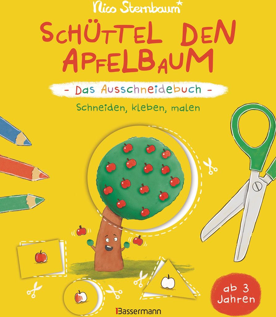 Schüttel den Apfelbaum - Das Ausschneidebuch. Schneiden, kleben, malen für Kinder ab 3 Jahren