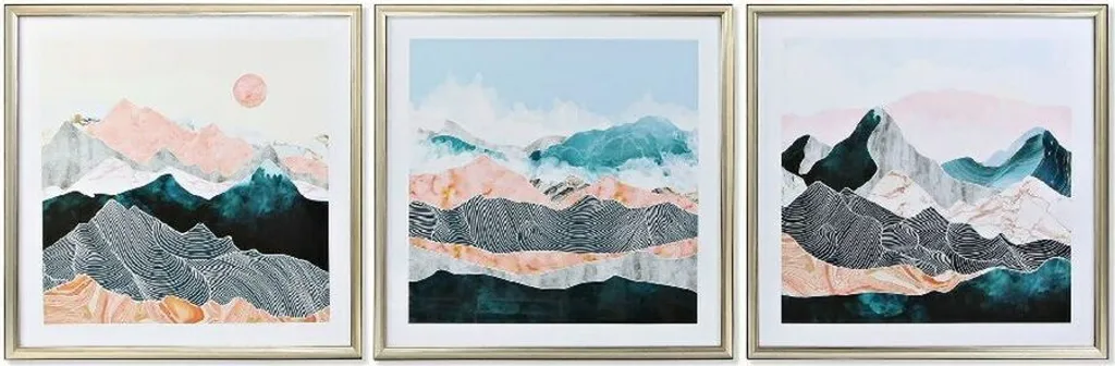Décorer un Grand Mur Vide - Tableau Montagne Orientale 70x70 cm (x3)