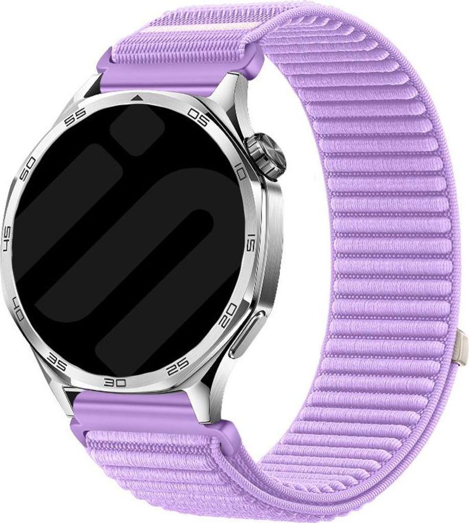 Nylon-Wellenarmband für Smartwatch/Uhr 20mm (paars) – Strap-It Ersatz Armband mit Klettverschluss, atmungsaktiv & kompatibel mit Samsung Galaxy ...