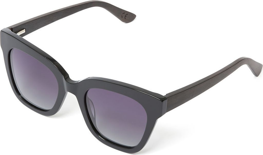 Bonizetti Damen Sonnenbrille MILANO Breite 140mm Holz Schwarz | Glasfarbe schwarz L (14cm) Ebenholz, polarisierte Gläser