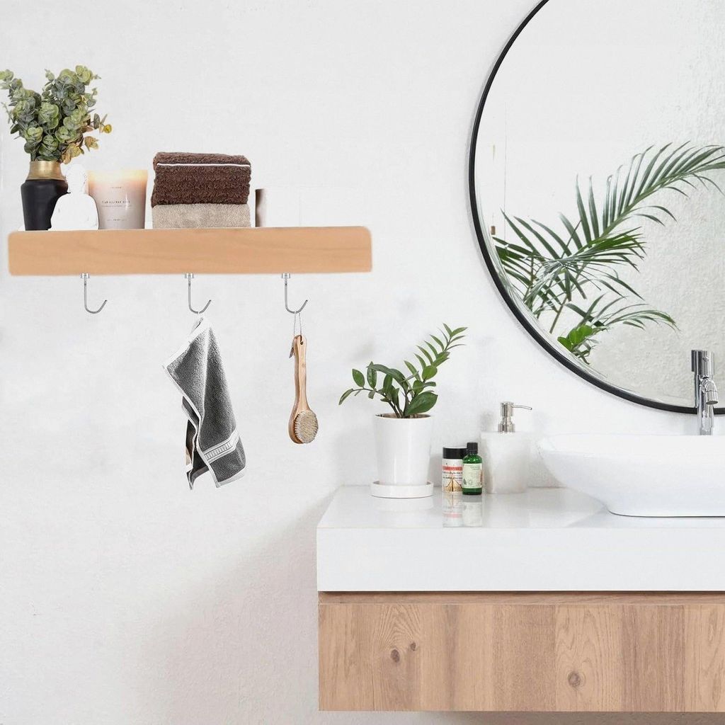 Duschablage zum Bohren, 30 cm Duschgel Halterung, Weiß Wandregal Bad, mit Magnetischen Haken Bad Regal Wand, für Badezimmer, Küche, Schlafzimmer