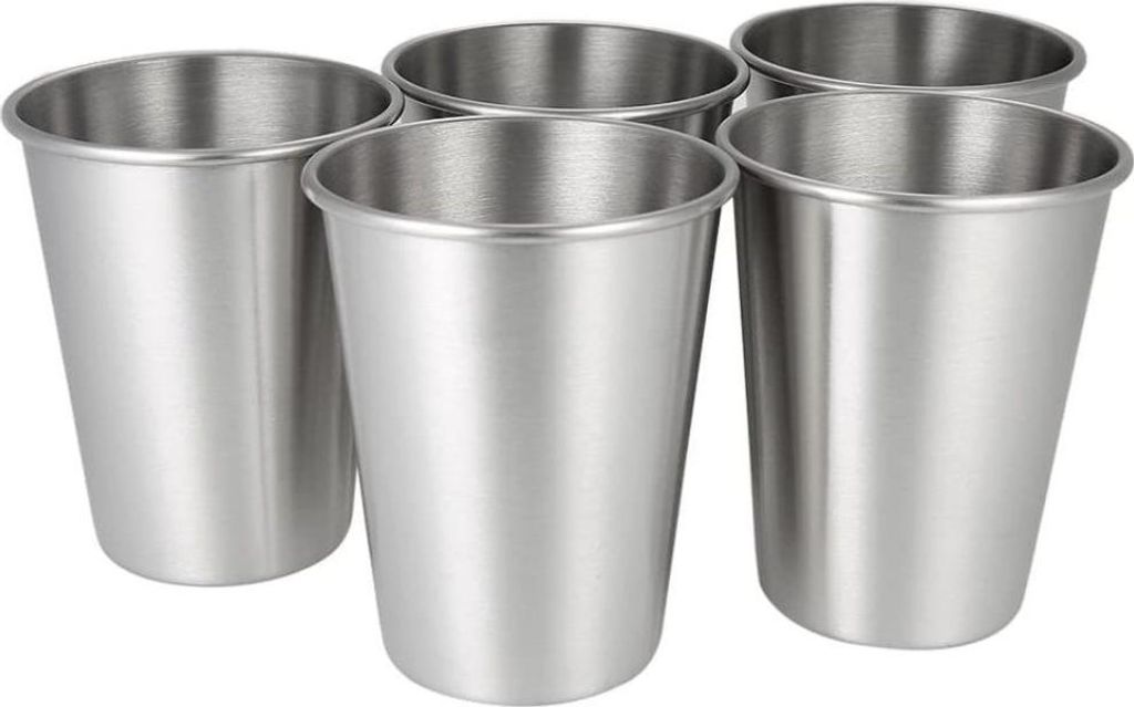 5er-Pack Edelstahlbecher, stapelbar, 350 ml Produktbild 