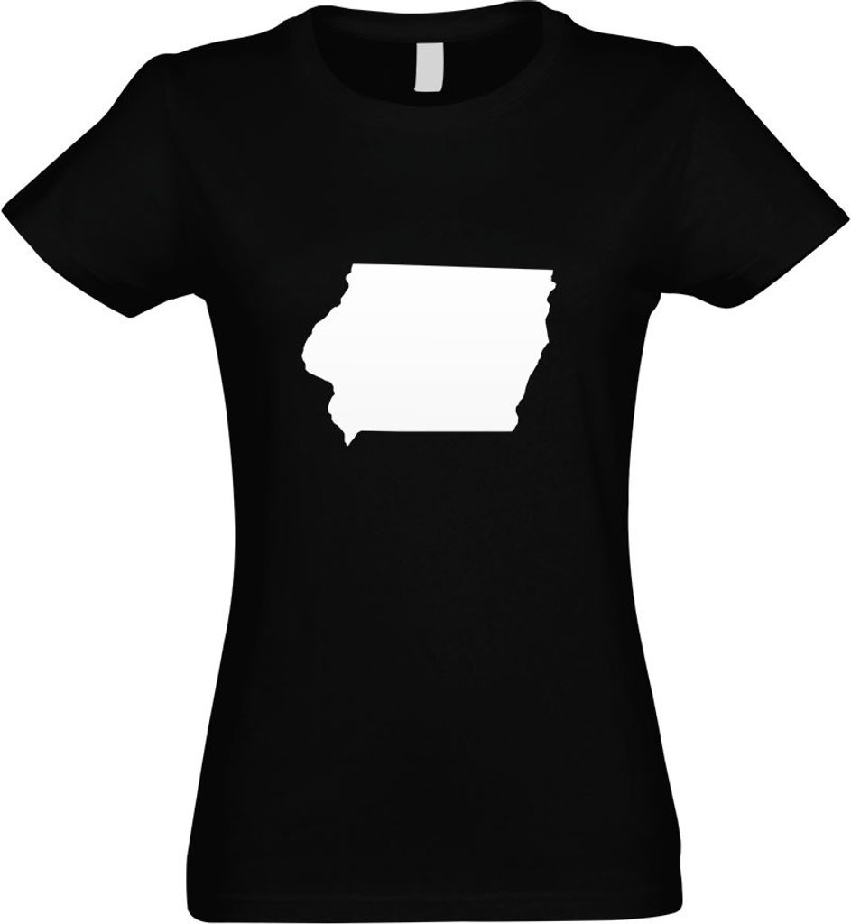 Kiwistar - T-Shirt tailliert - Damen - schwarz - USA - Iowa des Mooines - mit Motiv Bedruckt - Funshirt Design - Sport - Freizeit - Damen - M