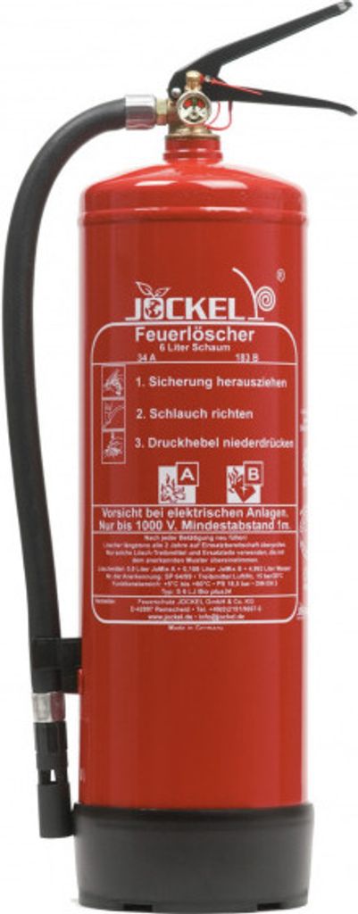 Feuerlöscher Schaum Jockel 6 Liter S6LJ Bio34 AB Schaumlöscher 34A 183B= 10LE