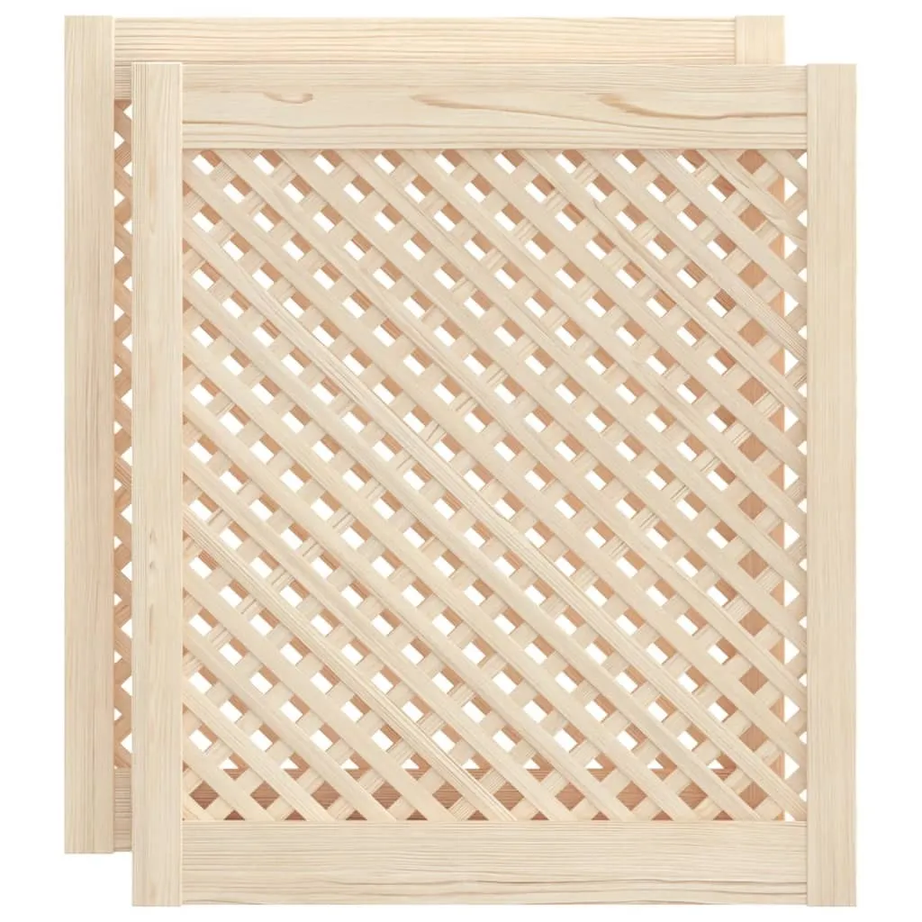 Coppia Ante in Pino Massiccio 59,5x69 cm - Design Reticolato Areato