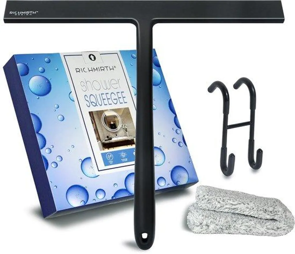 Raclette pour vitres et parois de douche 31 cm, avec fixation inox durable