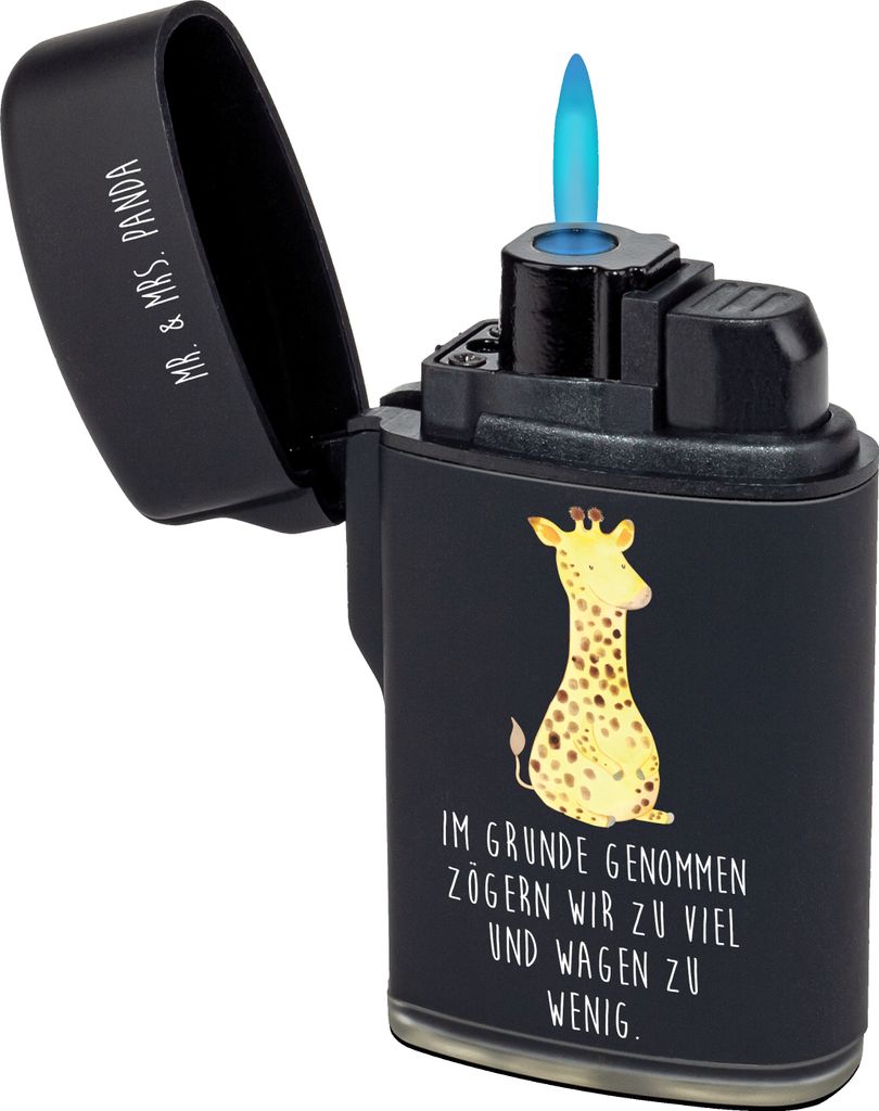 Mr. & Mrs. Panda Feuerzeug Giraffe Zufrieden - Schwarz - Produktbild 