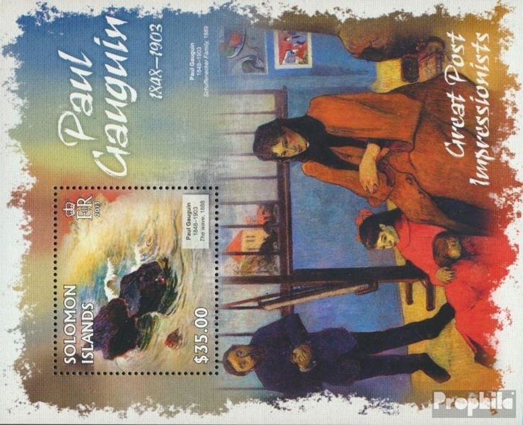 Briefmarken Salomoninseln 2013 Mi Block 142 (kompl. Ausg.) postfrisch Paul Gauguin (Die Welle)