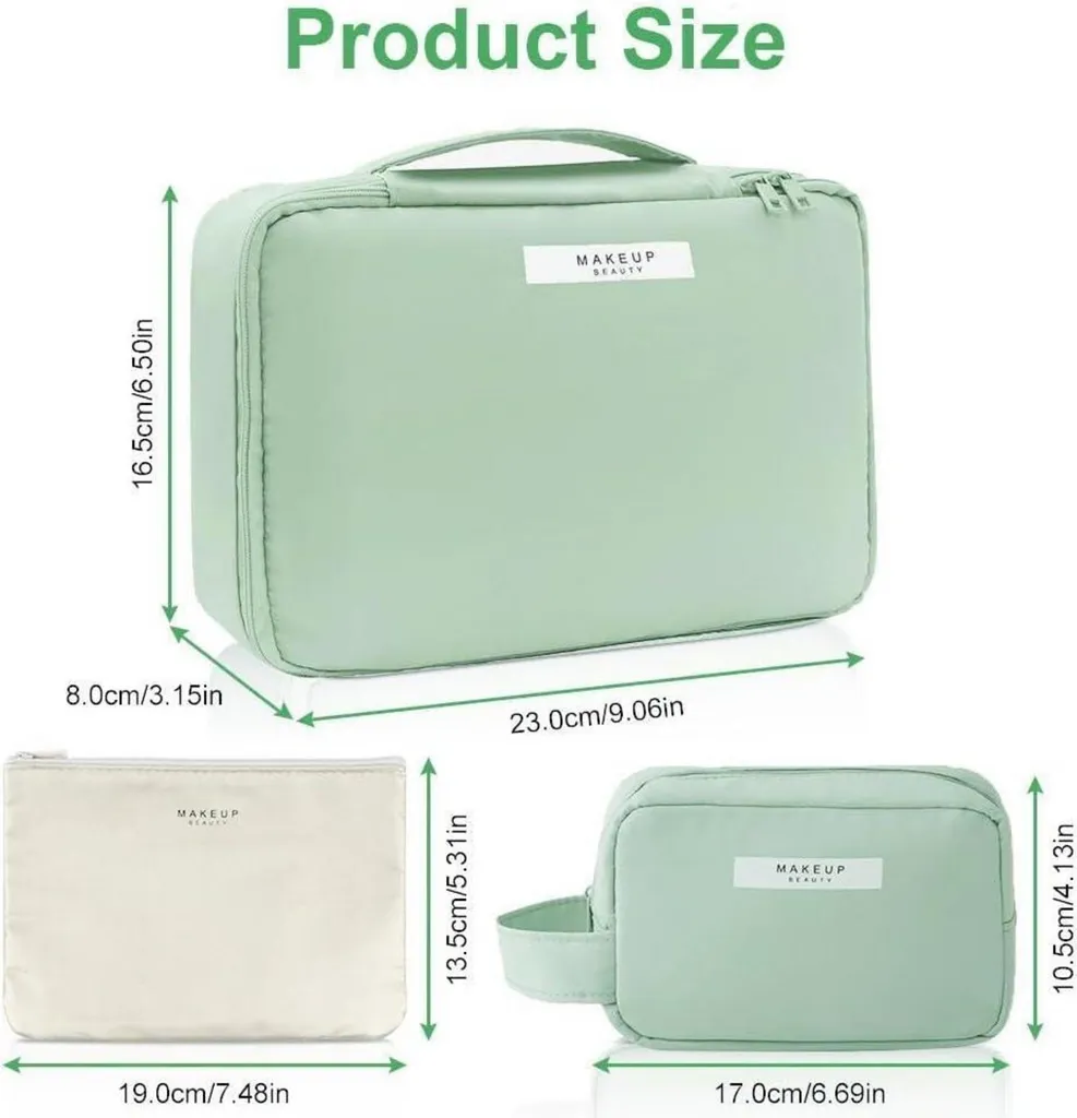 Aucuu trousse de toilette multifonctions imperméable grande verte - 2