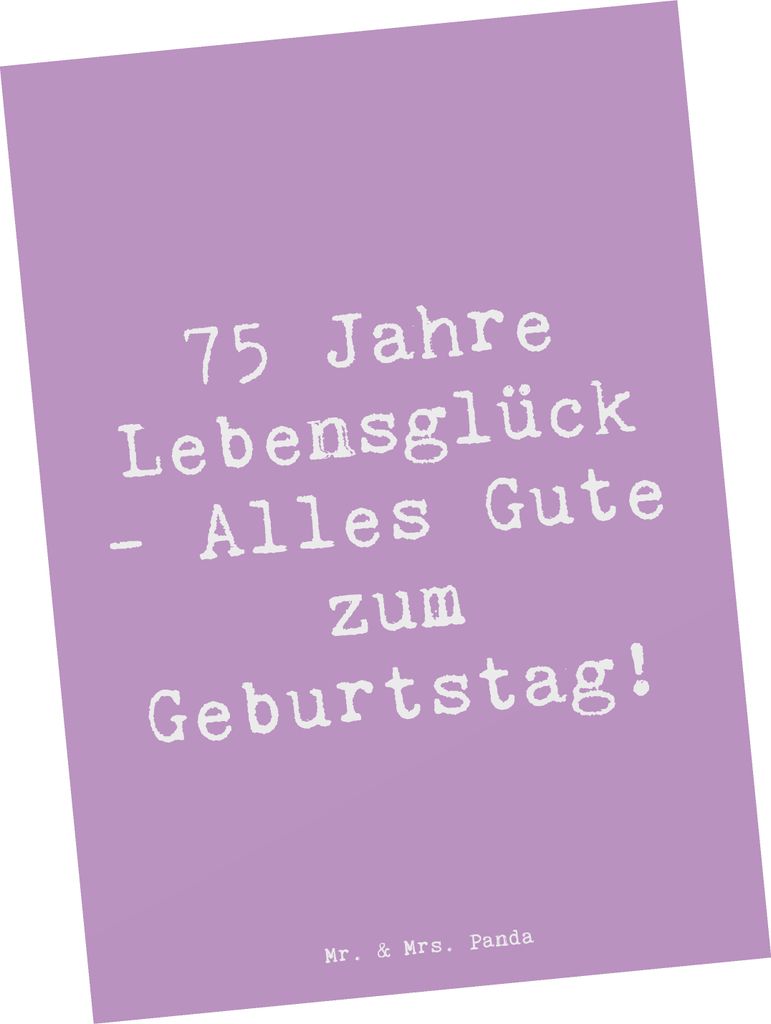 Mr. & Mrs. Panda Grußkarte Spruch 75. Geburtstag - Produktbild 