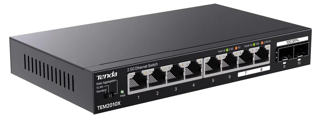Switch Ethernet 2.5G Tenda TEM2010X Performance Gaming et Streaming