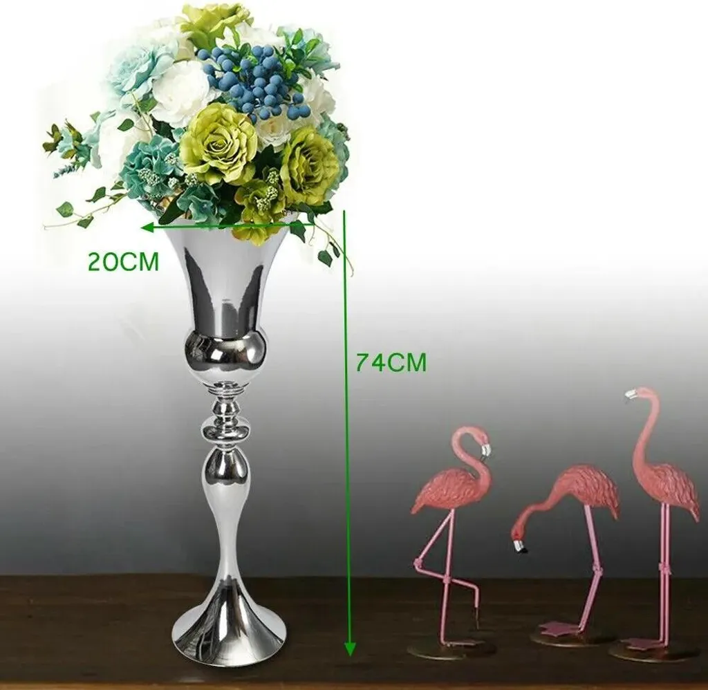 Vase argenté surface galvanisée ultra résistante pour centre de table - 4