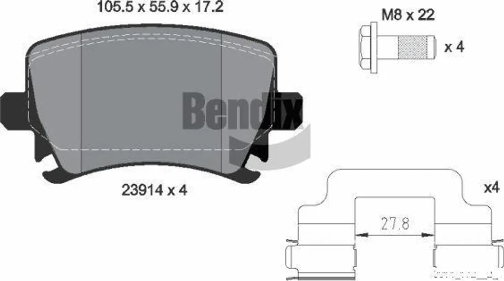 Kit Plaquettes de Frein Arrière pour Audi TT et Skoda Octavia Superb
