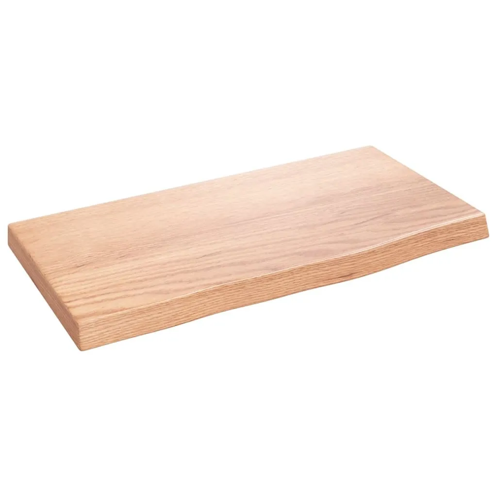 Mensola a muro marrone chiaro 40x20x2 cm in legno massiccio trattato con rovere