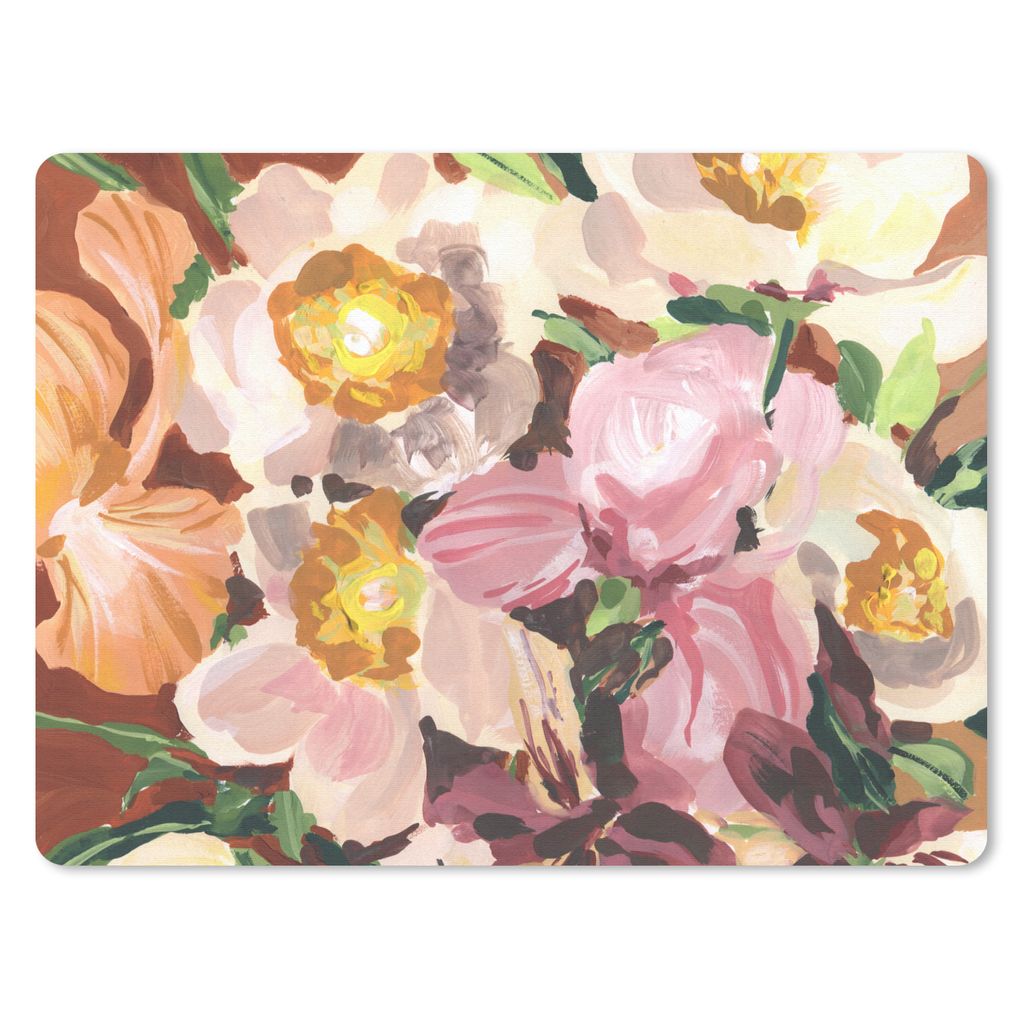 MuchoWow Mauspad Mousepad Blumen - Pflanzen - Orchidee - Kunst 23x19 cm - Mousepads - Maus Mat - Pad - Mausunterlage - Schreibtischunterlage - Ma...