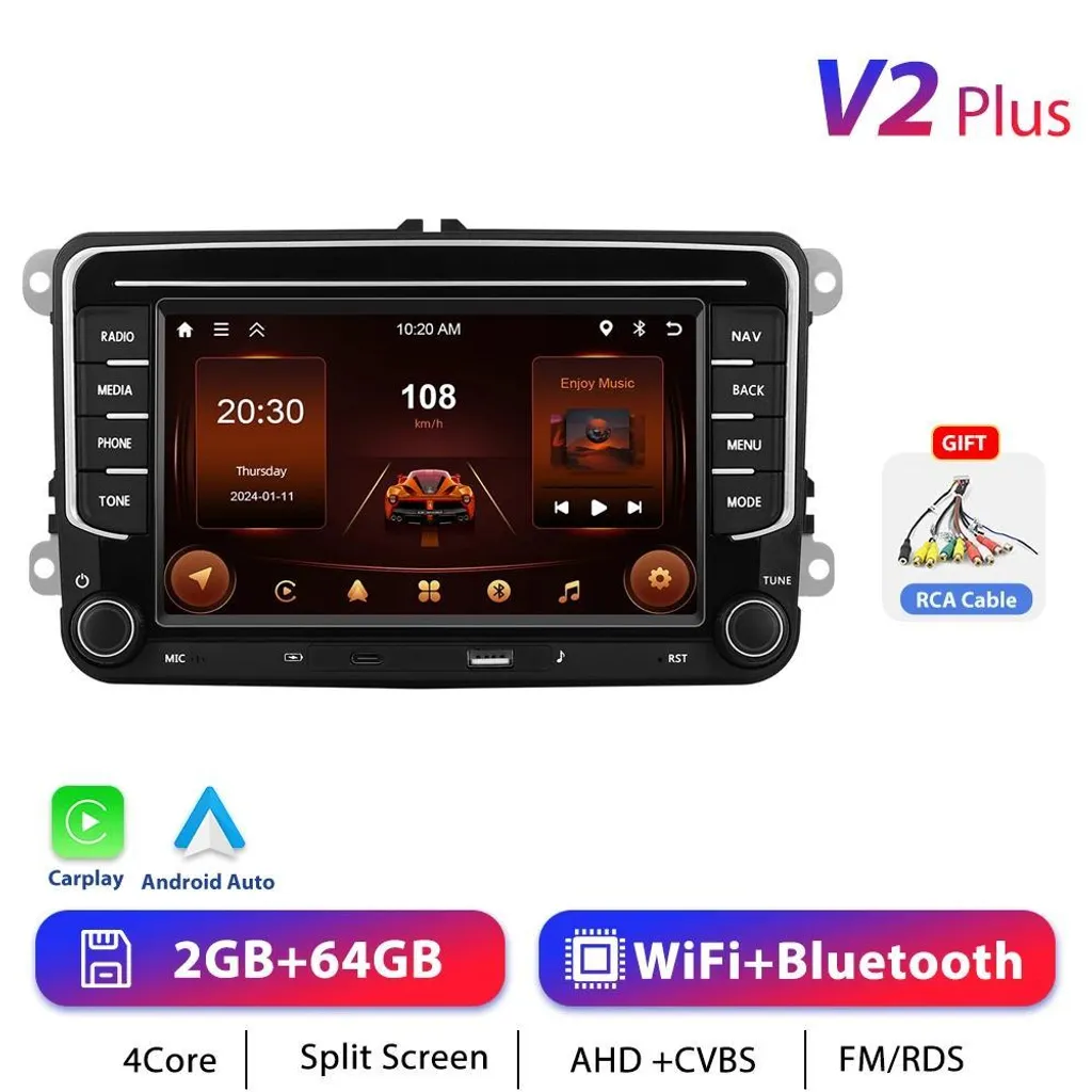 Moderniser sa Volkswagen avec un Autoradio Android 13 CarPlay et RDS