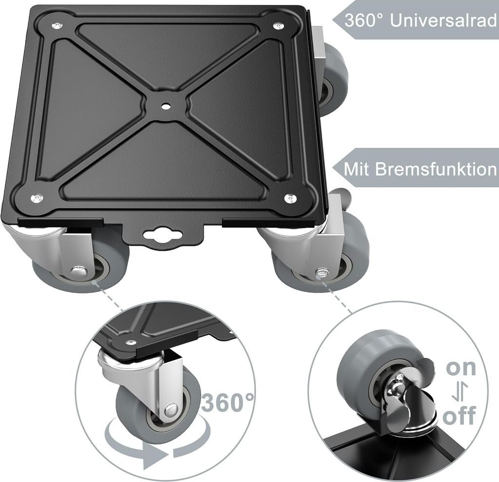 HENGMEI 4er-Set Möbeltransport-Roller – Rollbretter Bis 454 Kg, Mit Brechstange & Rutschfesten Pads