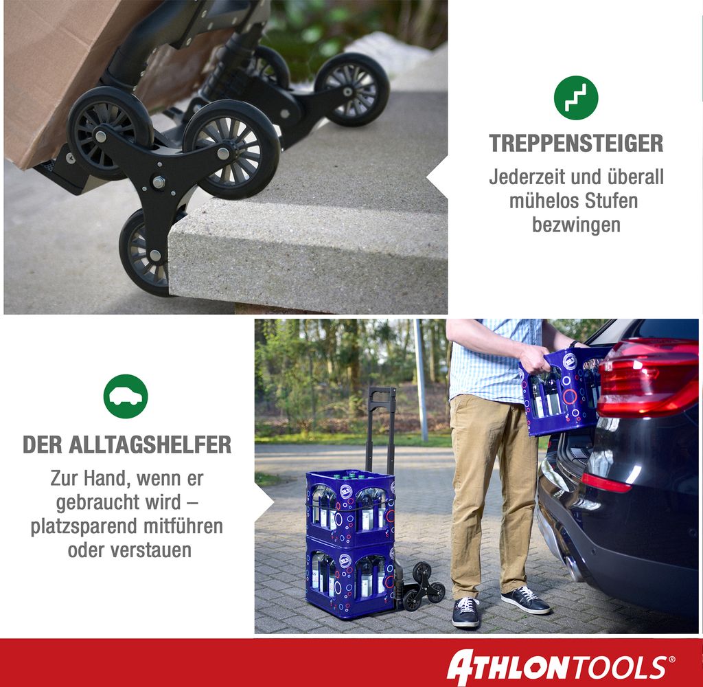 ATHLON TOOLS Aluminium Treppensteiger-Sackkarre klappbar - Produktbild 6