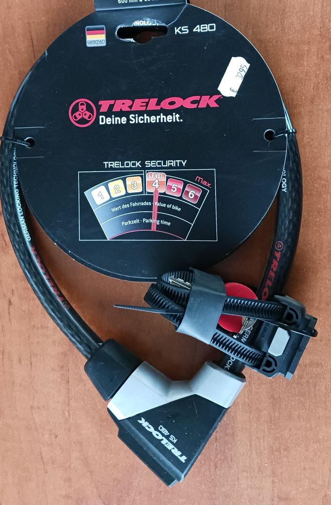 Trelock Kabelschloss KS 480 Länge 60 cm Ø=19mm mit Vario Halter