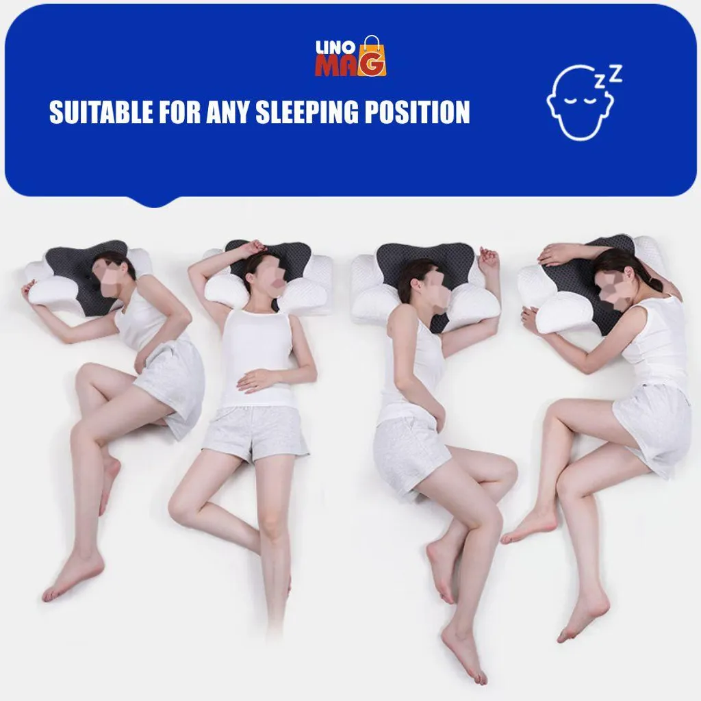 Coussin ergonomique cervical Linomag® mémoire de forme et housse lavable