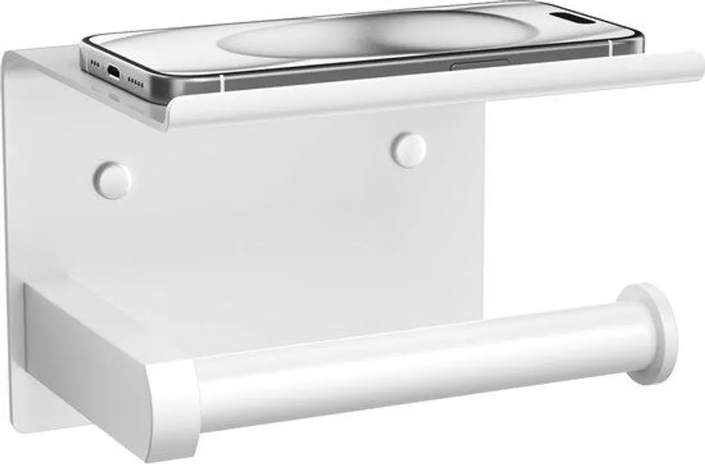 Distributeur de Savon Mural en Acier Inox Blanc avec Fixation au Choix