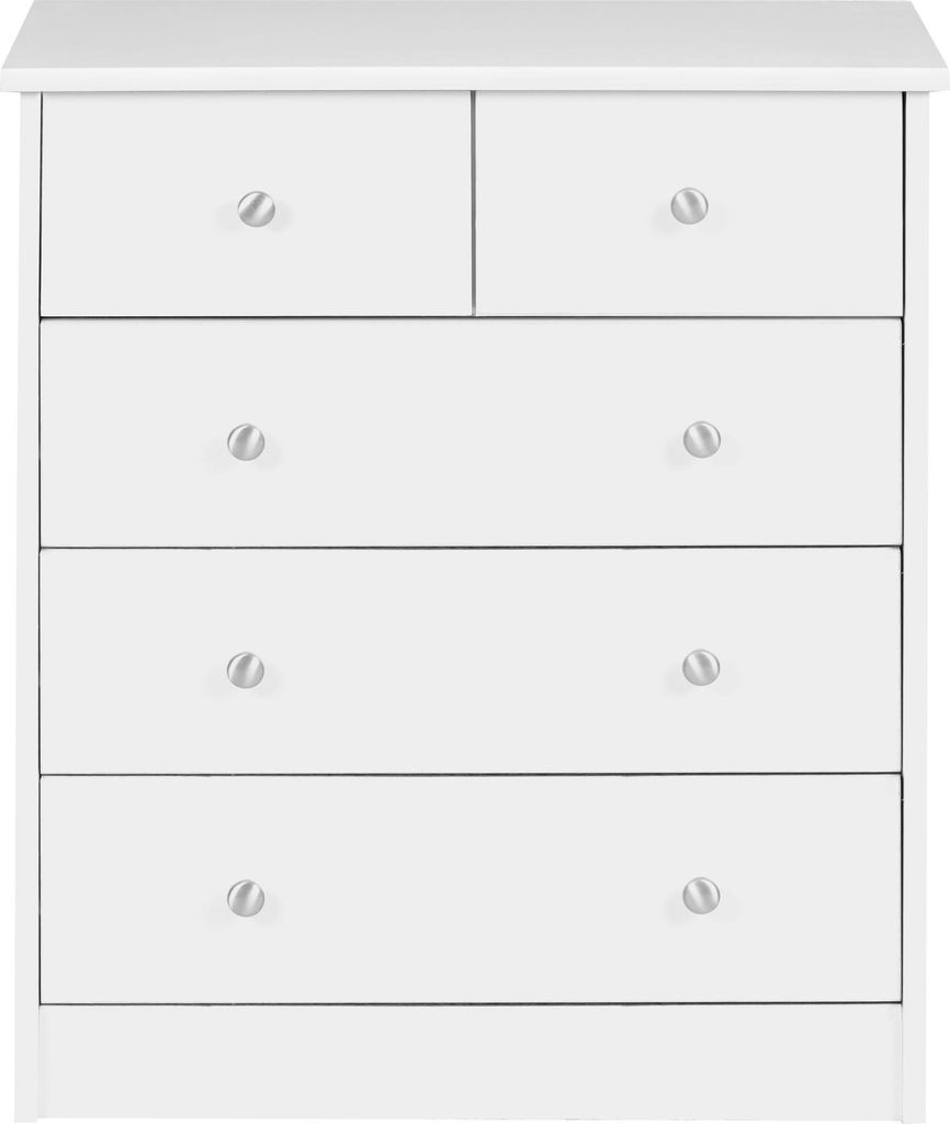 FineBuy Design Holz-Kommode 60 x 70 x 35 cm mit 5 Schubladen Mehrzweckanrichte flach für Flur Modernes Sideboard zeitlose Anrichte