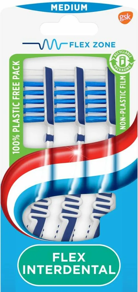 Stock 30 Spazzolini Aquafresh Flex Interdentale Medio - Igiene Professionale - 3