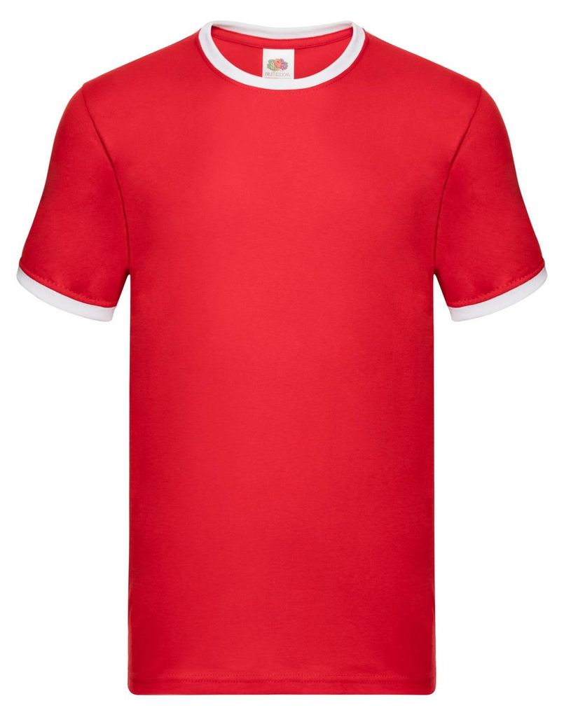 Fruit of the Loom - "Ringer" T-Shirt für Herren FK3029 (3XL) (Rot/Weiß)