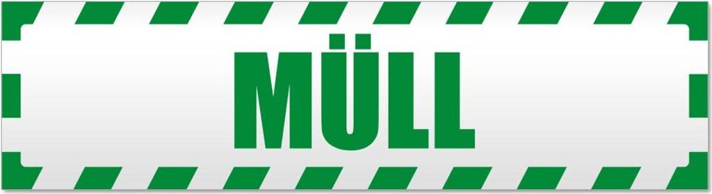 Müll gestreift Magnetschild Schild magnetisch