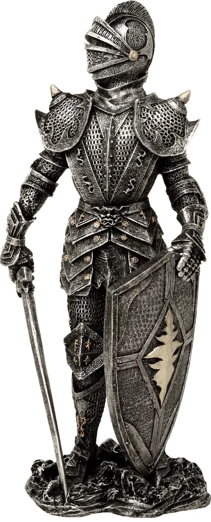 Statue Décorative Chevalier Médiéval en Armure avec Épée de Collection