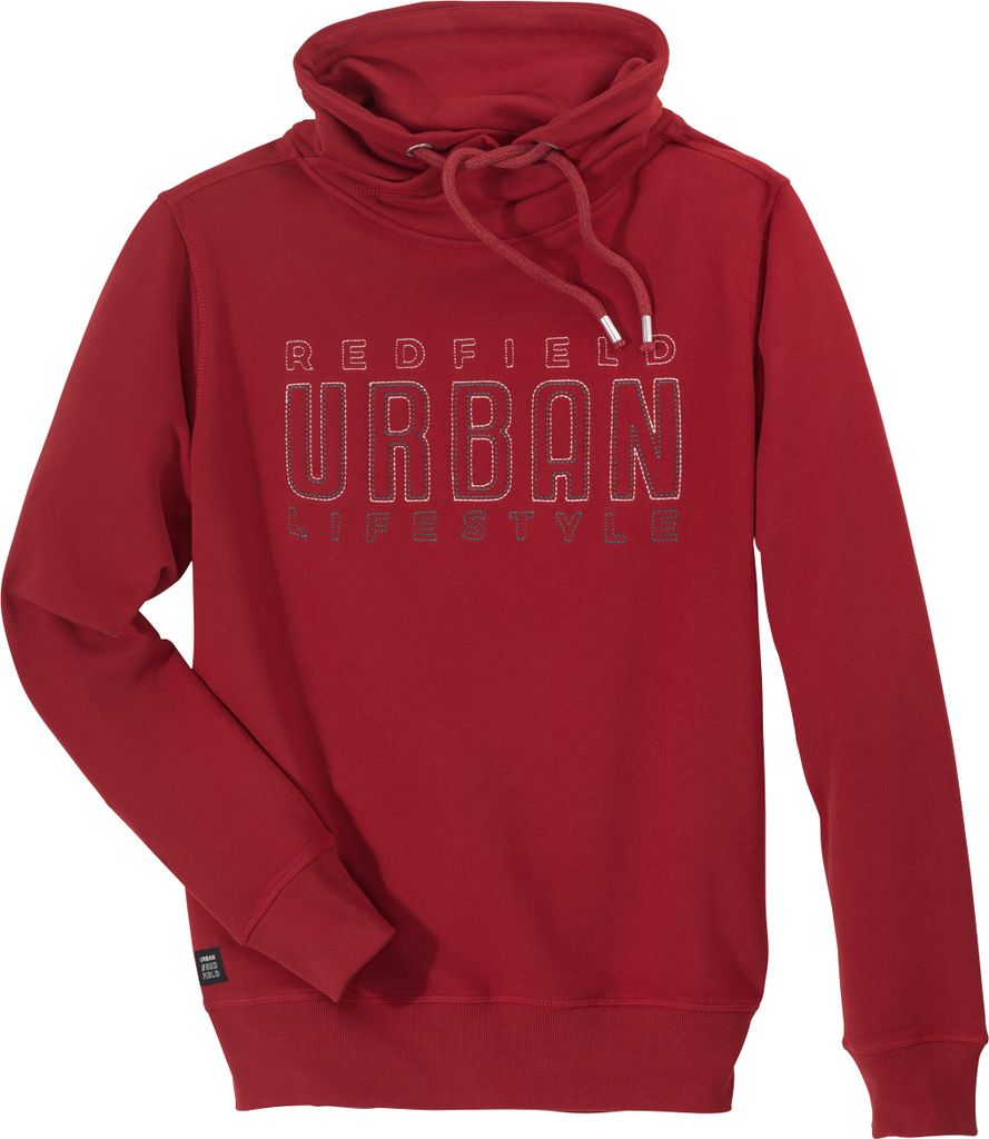 Redfield XXL Sweatshirt rot Schlauchkragen modisch Produktbild 