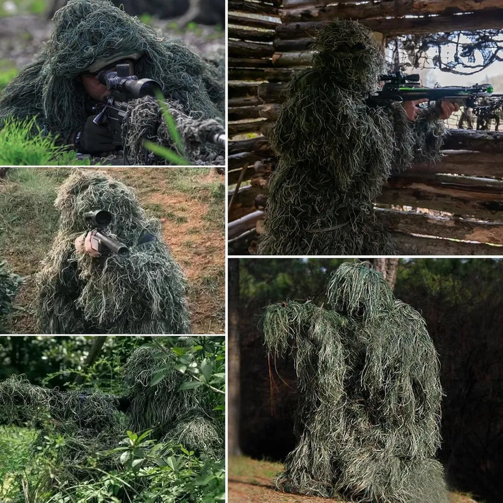 Tenue Ghillie 3D Enfant LegervFight - Camouflage Jungle Respirant Complet