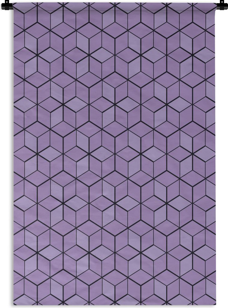 MuchoWow Wandteppich Wandbehang 3D - Muster - Blöcke 60x90 cm Tapisserie Dekoration Wandtuch - Foto-Teppich - Abwaschbar