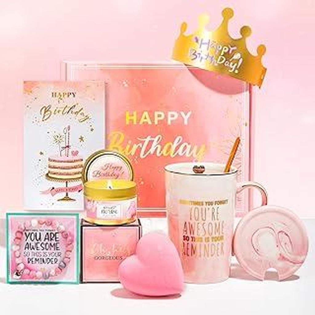 MEIMUCUL Geburtstagsgeschenke für Frauen,Happy Birthday Gift for Women,Geschenkset Frauen Geburtstag,Positive Geburtstagsgeschenk für Freundin,Sc...